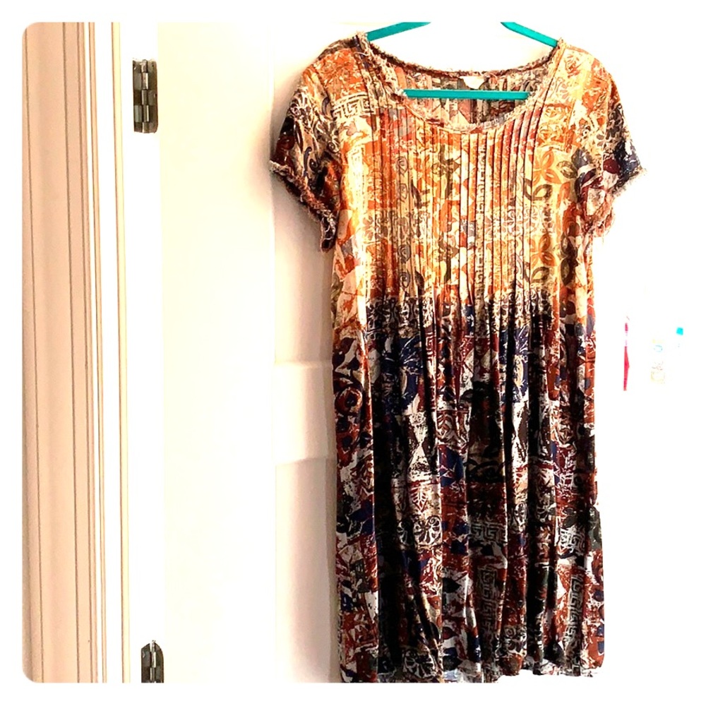 Short Sleeve tribal printed dress